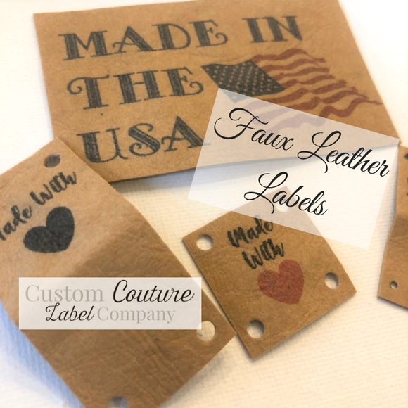 Faux leather labels  Custom Clothing Labels BestLabels™ USA