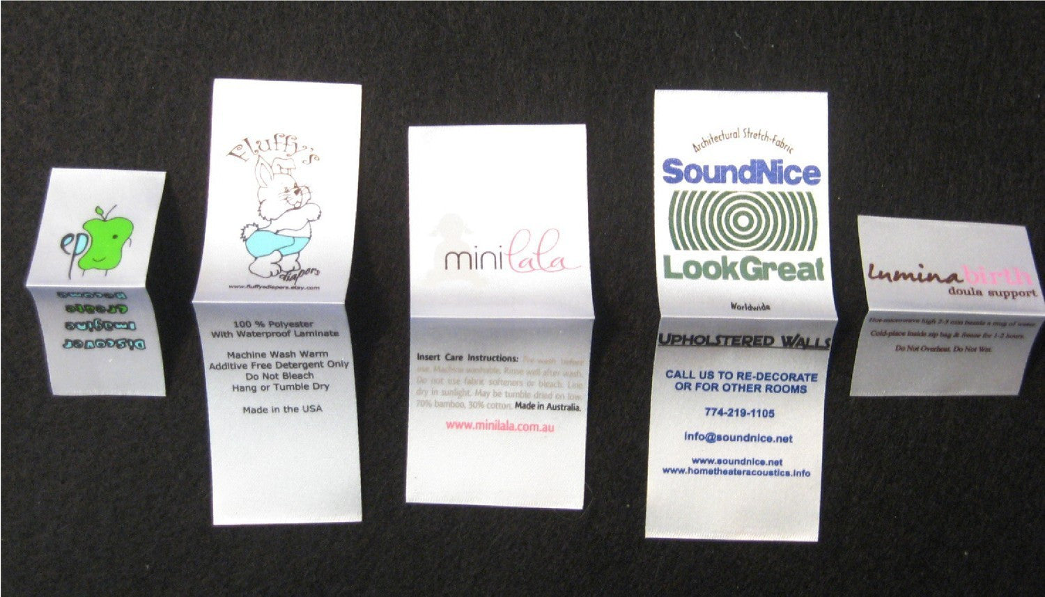 Satin Printed Labels - Iron On – Custom Couture Label Company