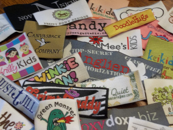 300 Woven Labels - YOUR OWN ARTWORK - Up to 8 Colors on sale